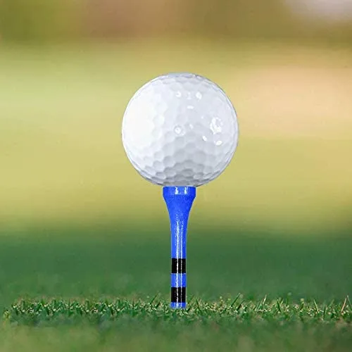 Zivisk Wooden Golf Tees 3-1/4",2-3/4",2-1/8",1-1/2" Available,100 Count Bamboo Tee Golf (Natural Color, White, Black, Green, Blue, Red, Pink)