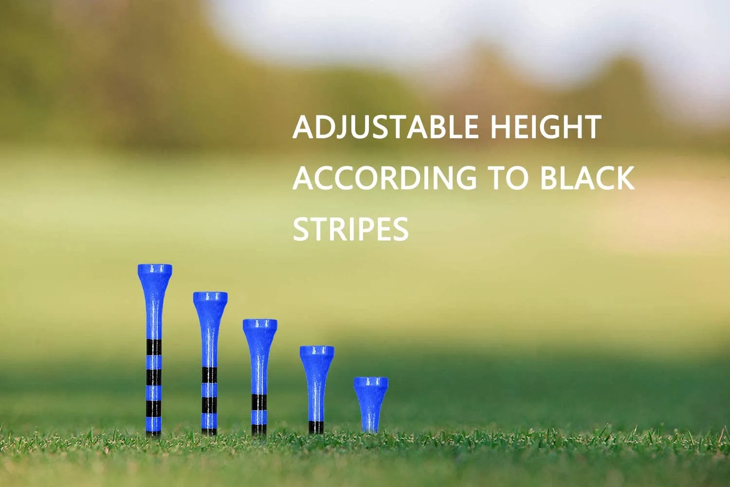 Zivisk Wooden Golf Tees 3-1/4",2-3/4",2-1/8",1-1/2" Available,100 Count Bamboo Tee Golf (Natural Color, White, Black, Green, Blue, Red, Pink)
